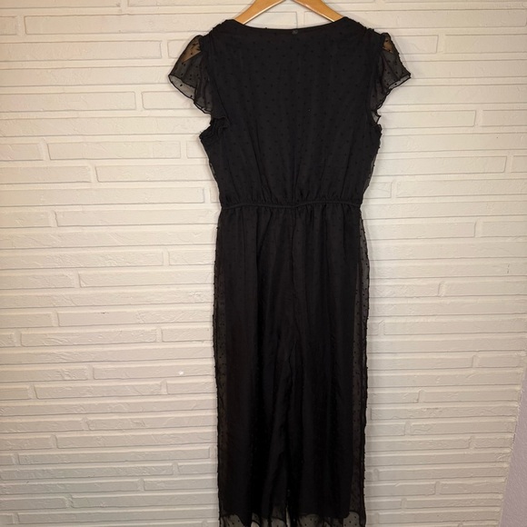 Nevena Rae Black Monochrome Polka Dot Wide Leg Jumpsuit, Women’s Size Large - Picture 8 of 10